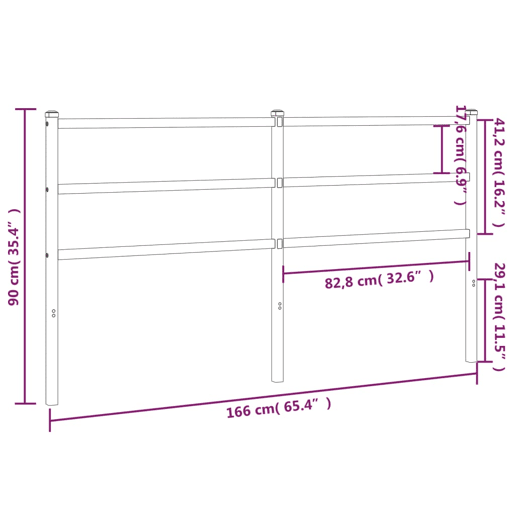 vidaXL Cabeceira de cama 160 cm metal branco vidaXL Cabeceira de cama 160 cm metal branco