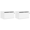 vidaXL Mesas de cabeceira de parede com luzes LED 2 pcs branco