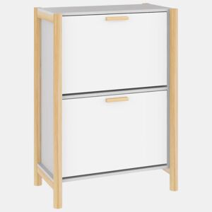 vidaXL Sapateira 57,5x33x80 cm derivados de madeira branco