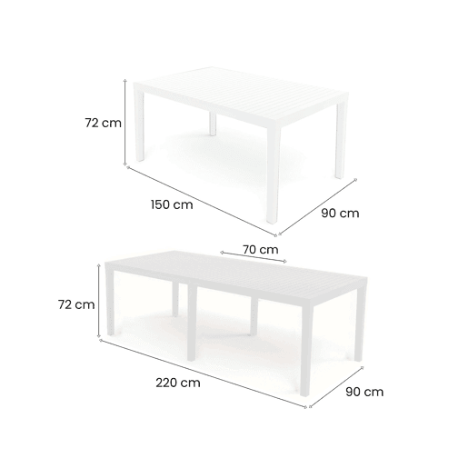 Mesa de jardim em PVC Mesa de jardim em PVC