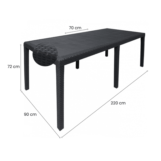 Mesa de jardim em PVC Mesa de jardim em PVC