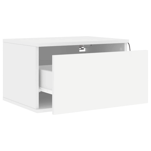 vidaXL Mesa de cabeceira de parede com luzes LED branco vidaXL Mesa de cabeceira de parede com luzes LED branco