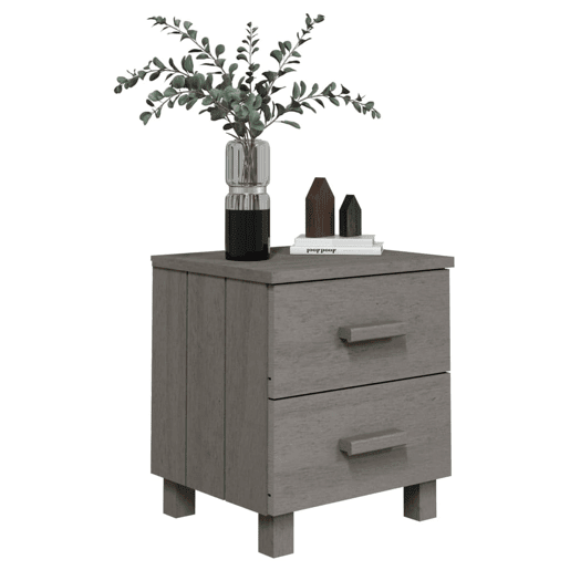 vidaXL Mesa de cabeceira HAMAR 40x35x44,5 cm pinho maciço cinza-claro vidaXL Mesa de cabeceira HAMAR 40x35x44,5 cm pinho maciço cinza-claro