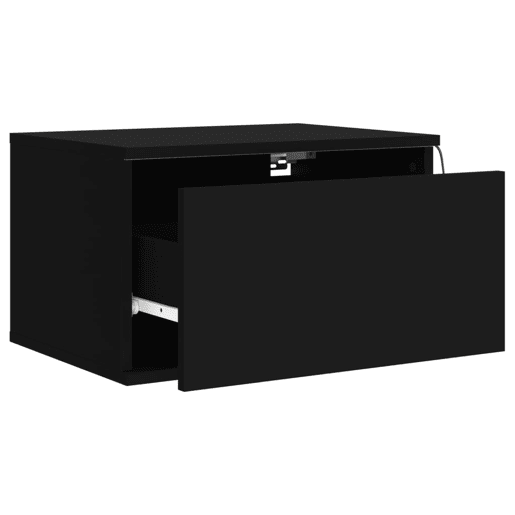 vidaXL Mesas de cabeceira de parede com luzes LED 2 pcs preto vidaXL Mesas de cabeceira de parede com luzes LED 2 pcs preto