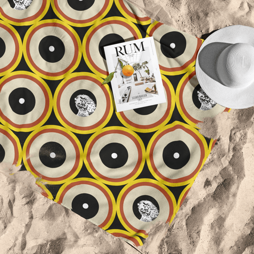 MARLEY - Toalha de praia - Microalgodão Premium - 75x150 cm - Fabricado na Espanha - RETRO