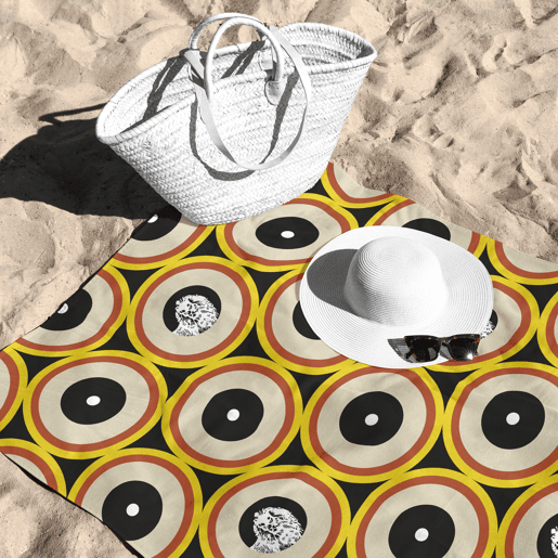 MARLEY - Toalha de praia - Microalgodão Premium - 75x150 cm - Fabricado na Espanha - RETRO
