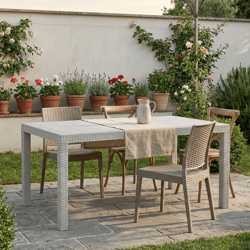 Mesa de jardim em PVC Mesa de jardim em PVC