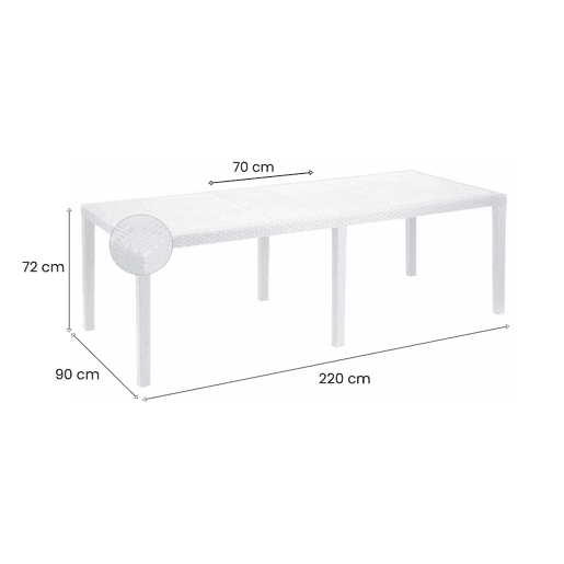 Mesa de jardim em PVC Mesa de jardim em PVC