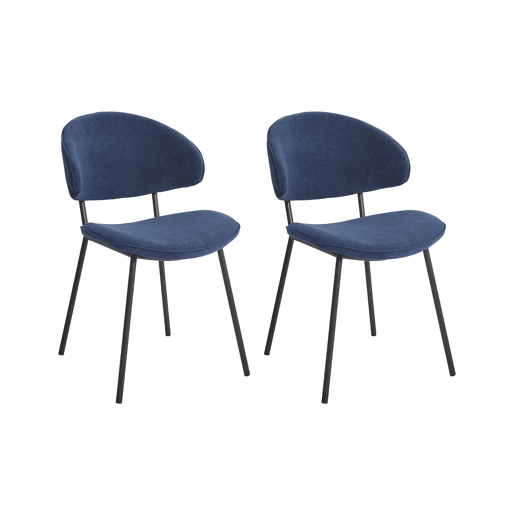 Conjunto de 2 cadeiras de jantar KIANA Azul escuro