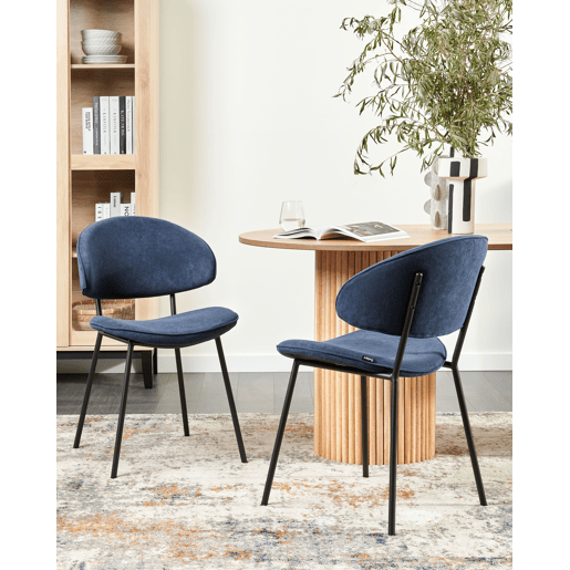 Conjunto de 2 cadeiras de jantar KIANA Azul escuro