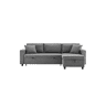 Chaise longue reversível conversível em cama de linho,cinza escuro