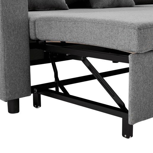 Chaise longue reversível conversível em cama de linho,cinza escuro Chaise longue reversível conversível em cama de linho,cinza escuro