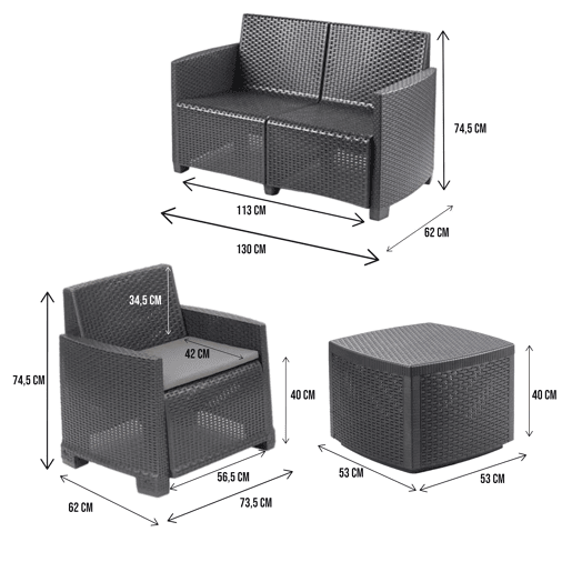 Sala de estar exterior em PVC