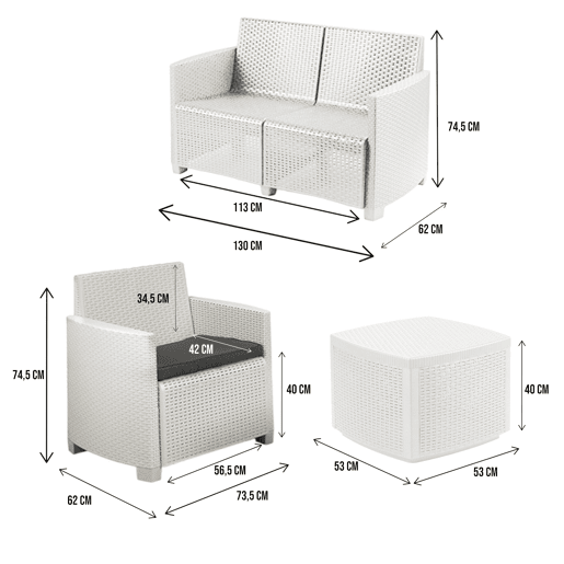 Sala de estar exterior em PVC Sala de estar exterior em PVC