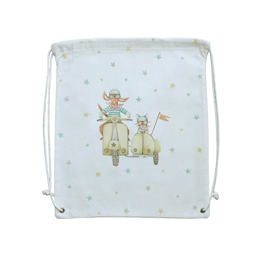 Naturals - Bolsa Mochila - Fecho com cordão - Prático e espaçoso - 100% algodão - Fabricado na Espanha - Dog Gang