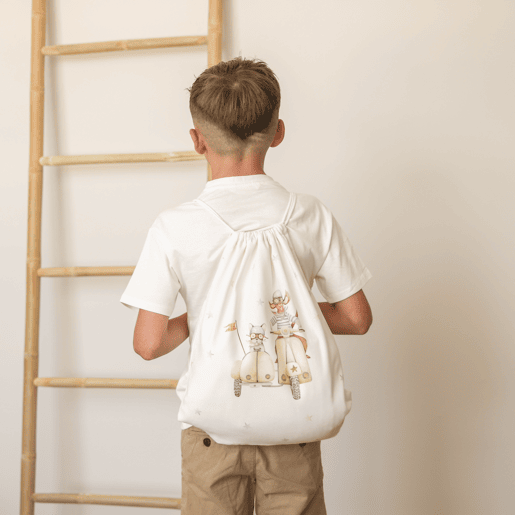 Naturals - Bolsa Mochila - Fecho com cordão - Prático e espaçoso - 100% algodão - Fabricado na Espanha - Dog Gang