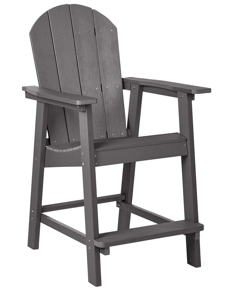 Beliani Silla de jardín ADIRONDACK Gris Oscuro