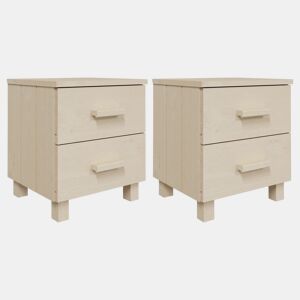 vidaXL Mesas cabeceira 2pcs HAMAR 40x35x44,5 pinho maciço castanho-mel