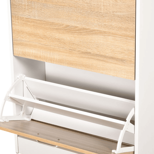 HOMCOM Móvel Sapateira de 2 Portas Sapateira Estreita para 12 Pares de Sapatos com Gaveta Prateleira Aberta e Bancada de Vidro para Corredor Entrada Carga Máx. 50kg 60x24x105,5cm Branco HOMCOM Móvel Sapateira de 2 Portas Sapateira Estreita para 12 Pares de Sapatos com Gaveta Prateleira Aberta e Bancada de Vidro para Corredor Entrada Carga Máx. 50kg 60x24x105,5cm Branco