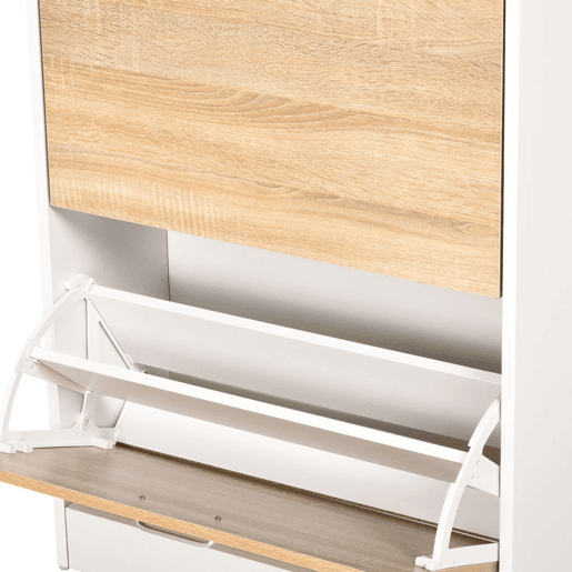 HOMCOM Móvel Sapateira de 2 Portas Sapateira Estreita para 12 Pares de Sapatos com Gaveta Prateleira Aberta e Bancada de Vidro para Corredor Entrada Carga Máx. 50kg 60x24x105,5cm Branco HOMCOM Móvel Sapateira de 2 Portas Sapateira Estreita para 12 Pares de Sapatos com Gaveta Prateleira Aberta e Bancada de Vidro para Corredor Entrada Carga Máx. 50kg 60x24x105,5cm Branco