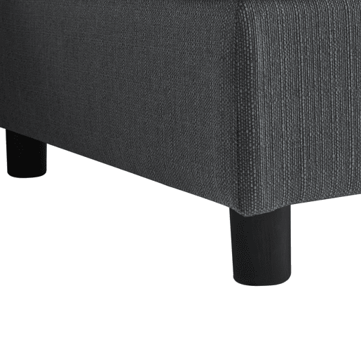 Sofá modular de linho com sofá 3 lugares e banco de apoio,cinzento