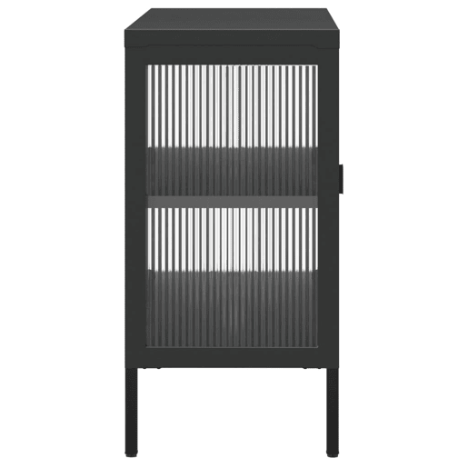 vidaXL Aparador 105x35x70 cm vidro e aço preto