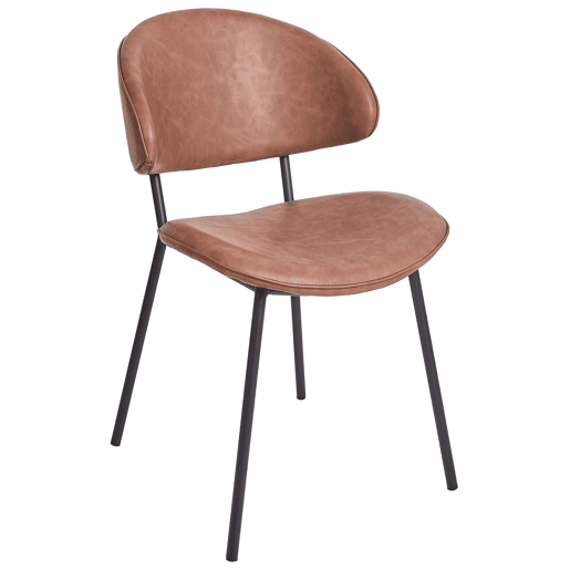 Conjunto de 2 cadeiras de jantar KIANA Pele sintética Castanho