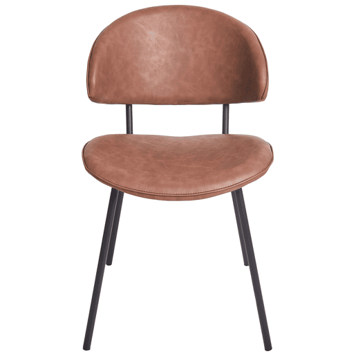 Conjunto de 2 cadeiras de jantar KIANA Pele sintética Castanho