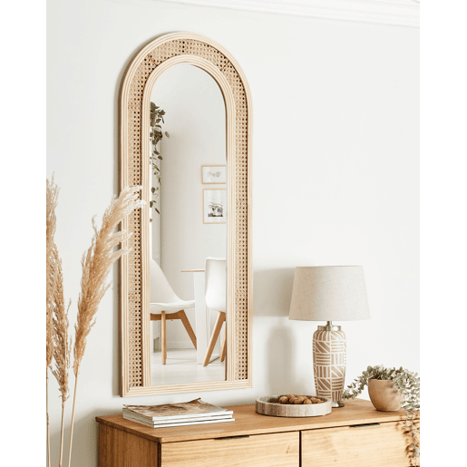 Espelho FRANEY 50 cm 120 cm Rattan Natural