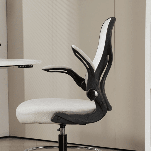 Vinsetto Cadeira de Escritório com Encosto Médio Suporte Lombar Apoio para os Braços Dobrável e Altura Ajustável Carga Máxima 120kg 59x65x102-122 cm cinza Claro