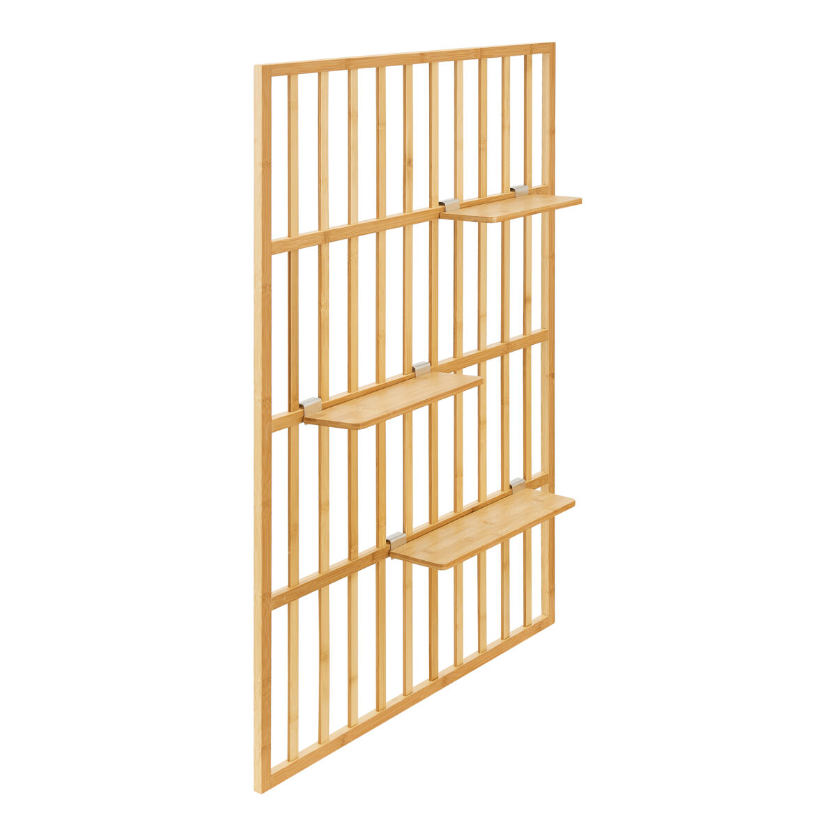 Estantería de pared røst 3 estantes bambú 120 x 80 x 13 cm - natural [en.casa]
