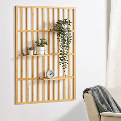 Prateleira de parede Røst 3 prateleiras bambu 120 x 80 x 13 cm - Natural en.casa
