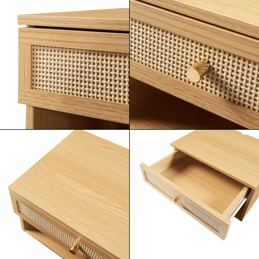 Estante de parede Eiker com gaveta 40x32x23 cm - Efeito carvalho en.casa