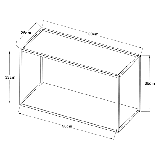 Prateleira de parede Notodden 2 prateleiras em aço 60x25x35cm - Preto en.casa Prateleira de parede Notodden 2 prateleiras em aço 60x25x35cm - Preto en.casa