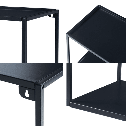 Prateleira de parede Notodden 2 prateleiras em aço 60x25x35cm - Preto en.casa Prateleira de parede Notodden 2 prateleiras em aço 60x25x35cm - Preto en.casa