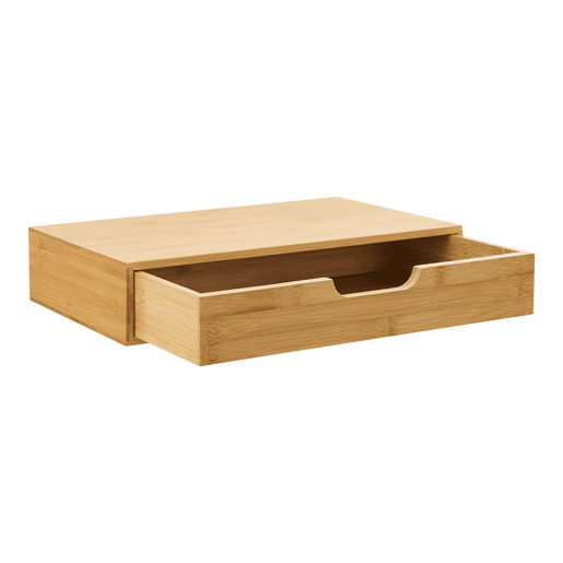 Conjunto de 2 prateleiras de parede Bokn com gaveta até 5 kg bambu 40x24x8cm - Natural en.casa