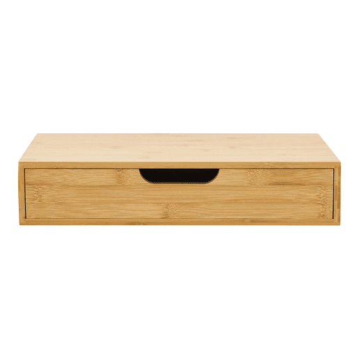 Conjunto de 2 prateleiras de parede Bokn com gaveta até 5 kg bambu 40x24x8cm - Natural en.casa