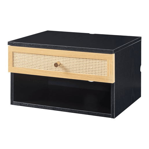 Estante de parede Eiker com gaveta 40x32x23 cm - Preto en.casa
