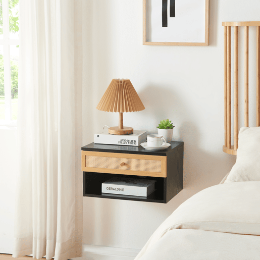 Estante de parede Eiker com gaveta 40x32x23 cm - Preto en.casa