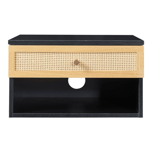 Estante de parede Eiker com gaveta 40x32x23 cm - Preto en.casa