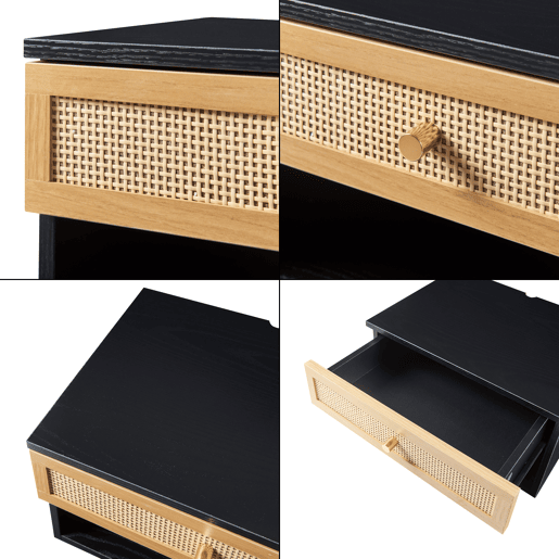Estante de parede Eiker com gaveta 40x32x23 cm - Preto en.casa