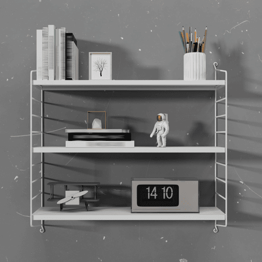 Conjunto de 4 prateleiras de parede Strängnäs aço 50x60x15 cm - Branco en.casa