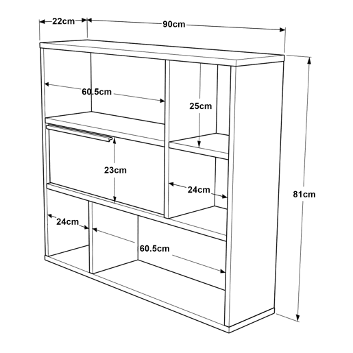 Prateleira de parede Vesanto 90x22x81cm - Branco en.casa