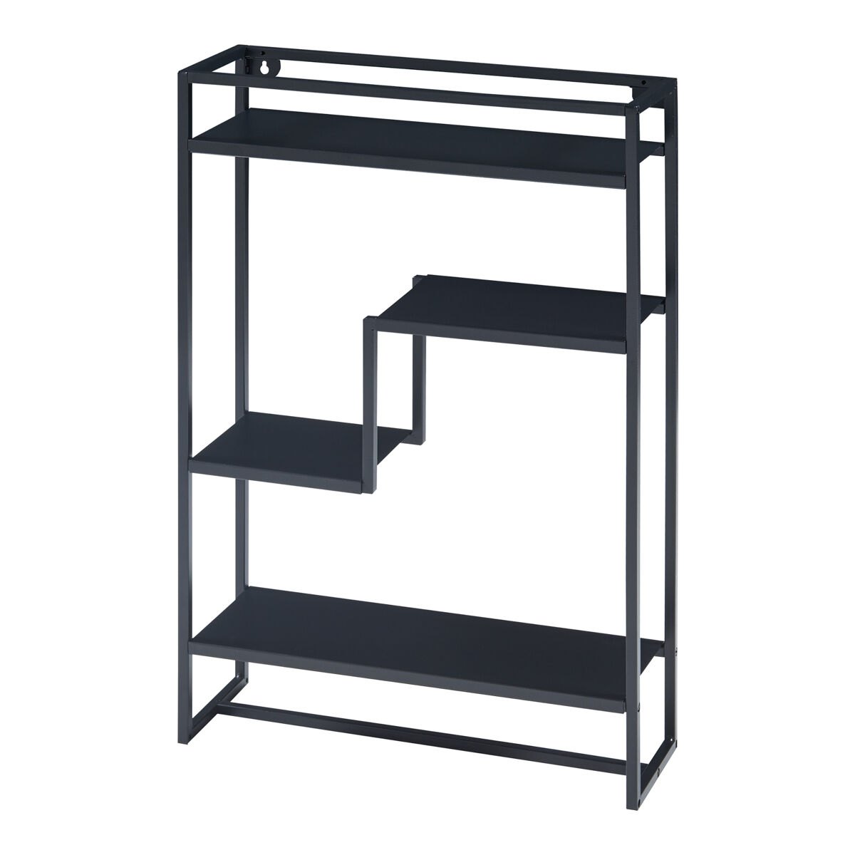 Estantería de pared uurainen 4 estantes y toallero acero 60x40x13cm - negro [en.casa]