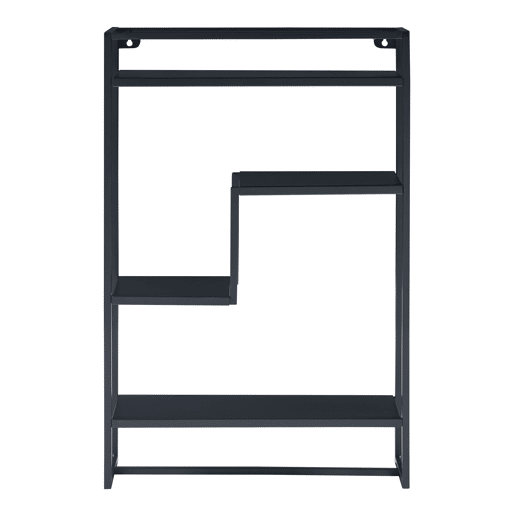 Estante de parede Uurainen 4 prateleiras e toalheiro em aço 60x40x13cm - Preto en.casa
