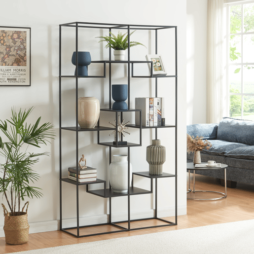 Estante de chão Råde 180x100x35cm - Preto en.casa