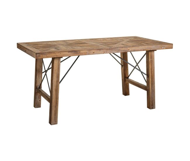 Mesa salon de madera y metal marrón 160x80x77.5