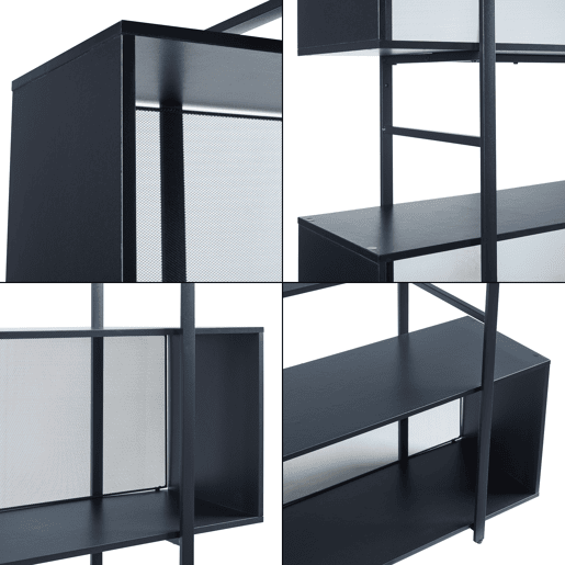Prateleira de chão Randaberg 180x180x33cm - Preto en.casa