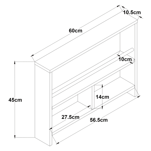 Prateleira de parede Piteå de 3 níveis 60x10,5x45cm - Branco en.casa