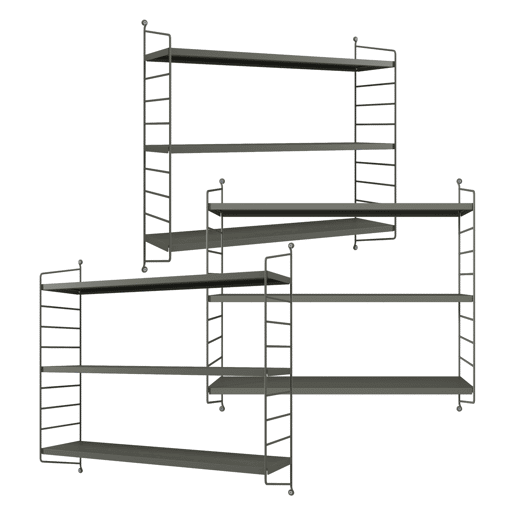 Conjunto de 3 prateleiras de parede Strängnäs aço 50x60x15 cm - Antracite en.casa